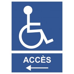 Panneau accès handicap flèche gauche