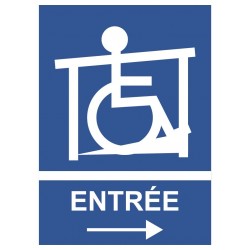 Panneau handicap entrée rampe droite