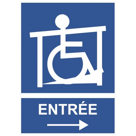 Panneau handicap entrée rampe droite