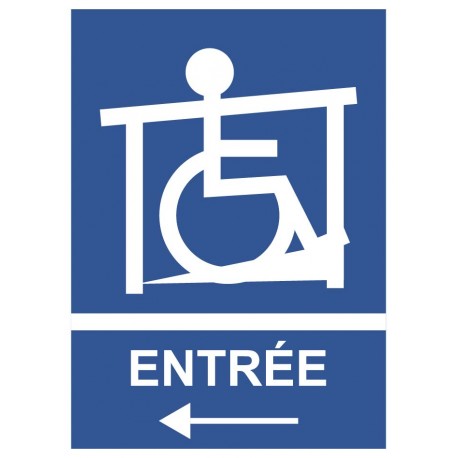 Panneau handicap entrée rampe gauche