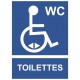 Panneau handicap toilette droite ou gauche
