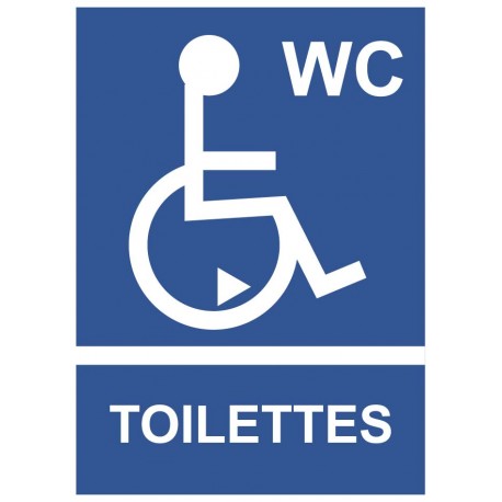 Panneau handicap toilette droite