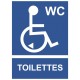 Panneau handicap toilette gauche