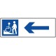 Panneau rampe accès flèche gauche