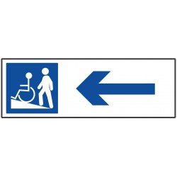 Panneau rampe accès flèche gauche