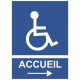 Autocollant acceuil handicap flèche droite