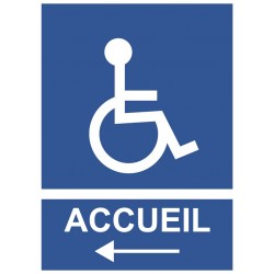 Autocollant acceuil handicap flèche gauche