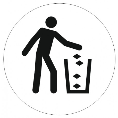 Panneau poubelles noir et blanc