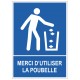 Autocollant poubelle merci