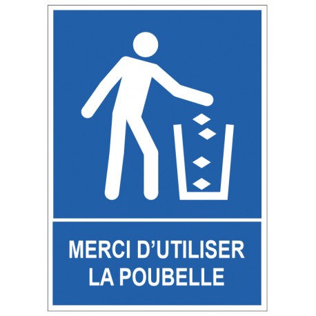 Autocollant poubelle merci
