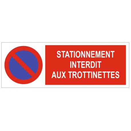 Panneau stationnement interdit aux trottinettes