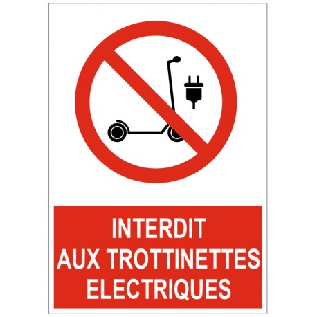 Pencarte interdit aux trottinettes