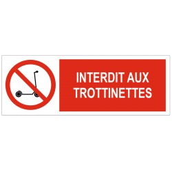 Panneau pictogramme interdit aux trottinettes