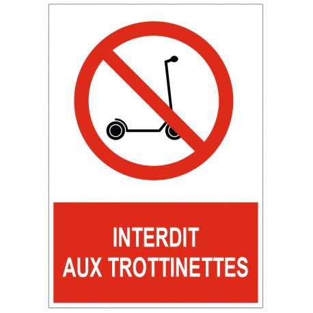 Panneau picto interdit aux trottinettes