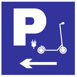 Panneau parking trottinette électriques flèche gauche