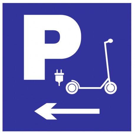 Panneau parking trottinette électriques flèche gauche
