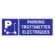Panneau parking trottinettes électriques
