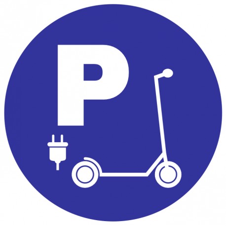Panneau signalétique parking trottinettes