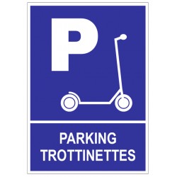 Panneau extérieur trottinettes parking