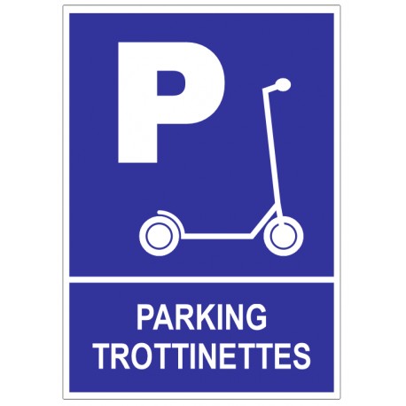 Panneau extérieur trottinettes parking