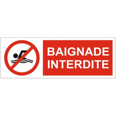 Panneau baignade interdite