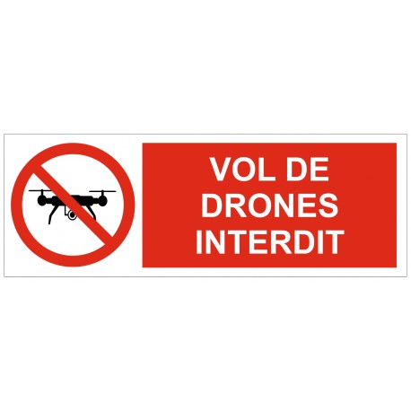 Panneau vol de drones interdit