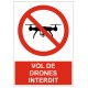Panneau vol de drones interdit pictogramme