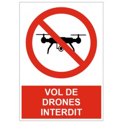 Panneau vol de drones interdit pictogramme