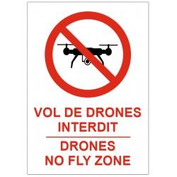 Panneau vol de drone interdit - no flky zone