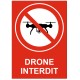 Panneau drone interdit rouge