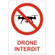 Panneau utilisation de drones interdit