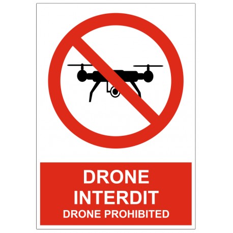 Pencarte drones interdit - drone prohibited