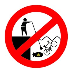 Panneau pêche à l'aimant interdit