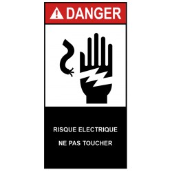 Autocollant ANSI Z535 - Risque électrique ne pas toucher