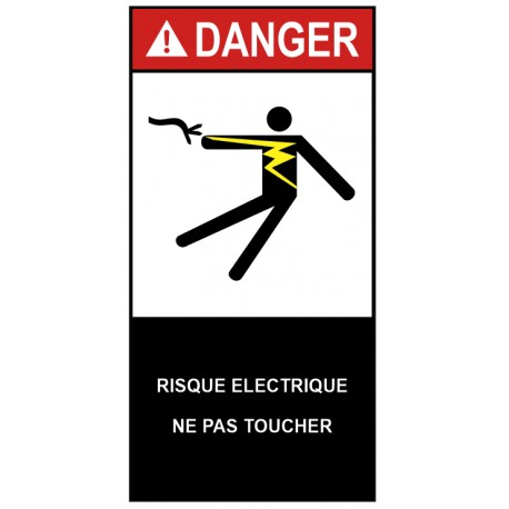 Autocollant ANSI Z535 - danger risque électrique ne pas toucher