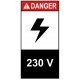 Autocollant ANSI Z535 - danger 230 volts