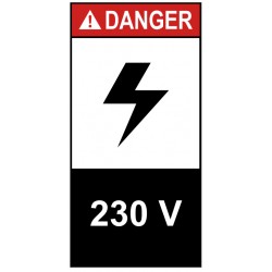 Autocollant ANSI Z535 - danger 230 volts