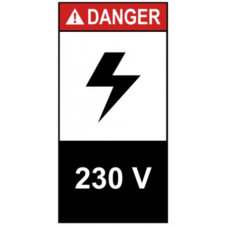 Autocollant ANSI Z535 - danger 230 volts