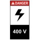 Autocollant ANSI Z535 - danger 400 volts