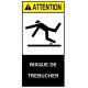 Autocollant ANSI Z535 - risque de trébucher