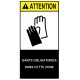 Autocollant ANSI Z535 - gants obligatoire dans cette zone