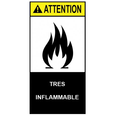 Autocollant ANSI Z535 - tres inflammable