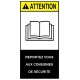 Autocollant ANSI Z535 - reportez vous aux consignes de sécurité