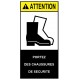 Autocollant ANSI Z535 - portez des chaussures de sécurité