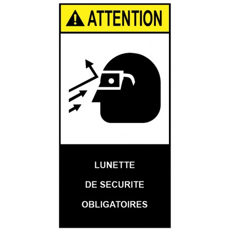 Autocollant ANSI Z535 - lunette de sécurité obligatoires
