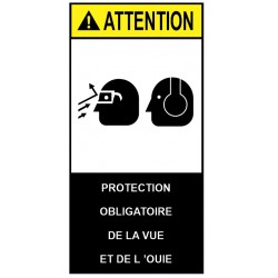 Autocollant ANSI Z535 - protection obligatoire de la vue et de l'ouie