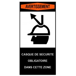 Autocollant ANSI Z535 - casque de sécurité obligatoire dans cette zone