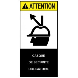 Autocollant ANSI Z535 - casque de sécurité obligatoire