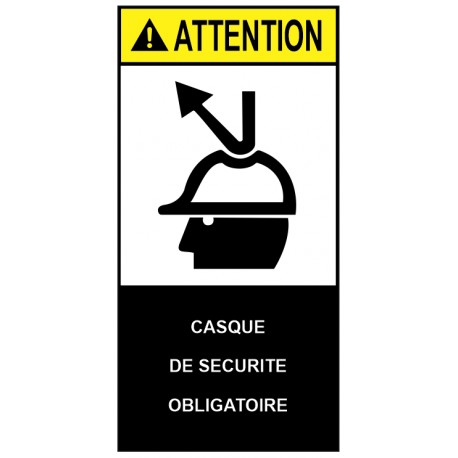 Autocollant ANSI Z535 - casque de sécurité obligatoire