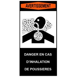 Autocollant ANSI Z535 - danger en cas d'inhalation de poussières